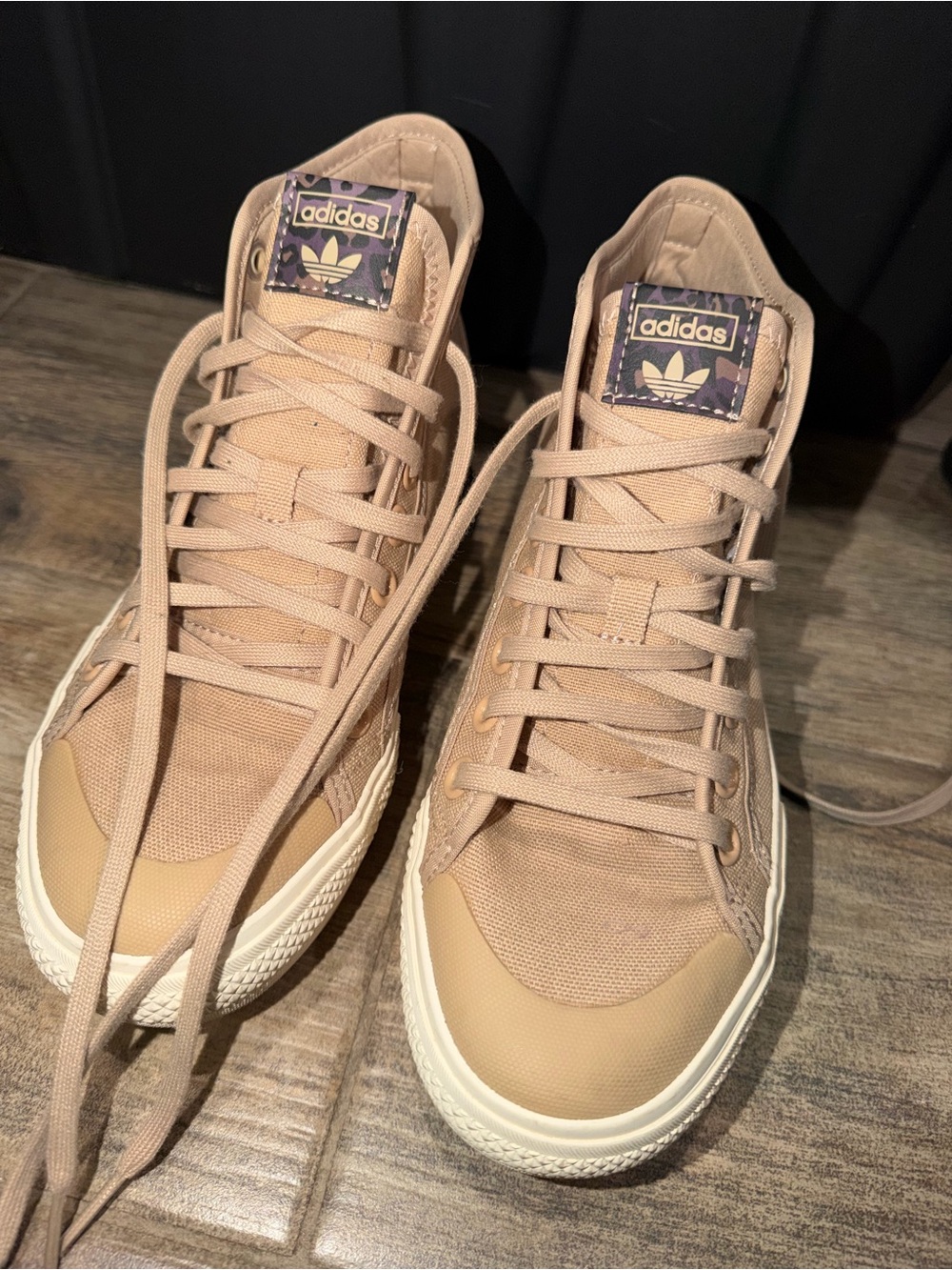 adidas High-Top Sneakers in Tan